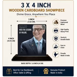 Car Dashboard Bill Gates Wooden Photo Stand 3x4 Inches, Compact & Stylish Spiritual Display For Car, Home & Office (Pack Of 1) (F49193) Car Dashboard Bill Gates Wooden Photo Stand 3x4 Inches, Compact & Stylish Spiritual Display For Car, Home & Office (Pack Of 1) (F49193)