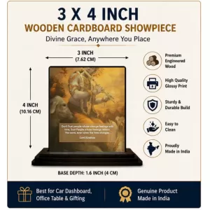 Car Dashboard Lord Shree Krishna Wooden Photo Stand 3x4 Inches, Compact & Stylish Spiritual Display For Car, Home & Office (Pack Of 1) (F49196) Car Dashboard Lord Shree Krishna Wooden Photo Stand 3x4 Inches, Compact & Stylish Spiritual Display For Car, Home & Office (Pack Of 1) (F49196)