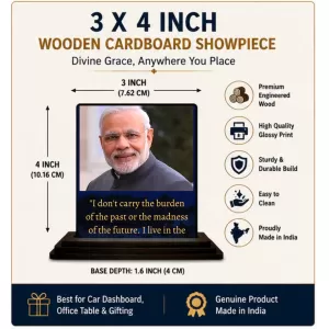 Car Dashboard Narendra Modi Wooden Photo Stand 3x4 Inches, Compact & Stylish Spiritual Display For Car, Home & Office (Pack Of 1) (F49235) Car Dashboard Narendra Modi Wooden Photo Stand 3x4 Inches, Compact & Stylish Spiritual Display For Car, Home & Office (Pack Of 1) (F49235)