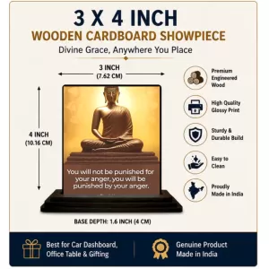 Car Dashboard Gautama Buddha Wooden Photo Stand 3x4 Inches, Compact & Stylish Spiritual Display For Car, Home & Office (Pack Of 1) (F49247) Car Dashboard Gautama Buddha Wooden Photo Stand 3x4 Inches, Compact & Stylish Spiritual Display For Car, Home & Office (Pack Of 1) (F49247)