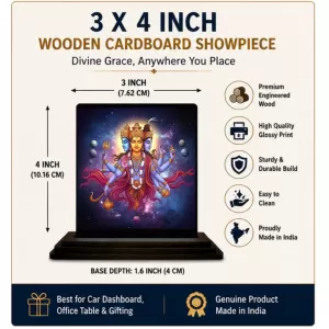 Car Dashboard Lord Brahma Wooden Photo Stand 3x4 Inches, Compact & Stylish Spiritual Display For Car, Home & Office (Pack Of 1) (F49267) Car Dashboard Lord Brahma Wooden Photo Stand 3x4 Inches, Compact & Stylish Spiritual Display For Car, Home & Office (Pack Of 1) (F49267)