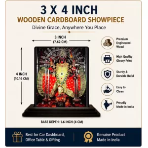 Car Dashboard Goddess Kali Wooden Photo Stand 3x4 Inches, Compact & Stylish Spiritual Display For Car, Home & Office (Pack Of 1) (F49284) Car Dashboard Goddess Kali Wooden Photo Stand 3x4 Inches, Compact & Stylish Spiritual Display For Car, Home & Office (Pack Of 1) (F49284)