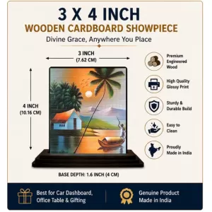 Car Dashboard Nature Wooden Photo Stand 3x4 Inches, Compact & Stylish Spiritual Display For Car, Home & Office (Pack Of 1) (F49306) Car Dashboard Nature Wooden Photo Stand 3x4 Inches, Compact & Stylish Spiritual Display For Car, Home & Office (Pack Of 1) (F49306)