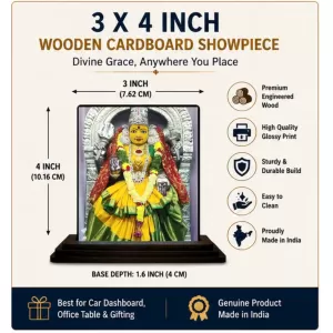 Car Dashboard Yellamma Wooden Photo Stand 3x4 Inches, Compact & Stylish Spiritual Display For Car, Home & Office (Pack Of 1) (F49307) Car Dashboard Yellamma Wooden Photo Stand 3x4 Inches, Compact & Stylish Spiritual Display For Car, Home & Office (Pack Of 1) (F49307)