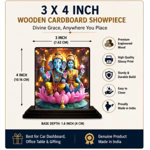Car Dashboard Lord Ganesha And Lord Ganesha Wooden Photo Stand 3x4 Inches, Compact & Stylish Spiritual Display For Car, Home & Office (Pack Of 1) (F49316) Car Dashboard Lord Ganesha And Lord Ganesha Wooden Photo Stand 3x4 Inches, Compact & Stylish Spiritual Display For Car, Home & Office (Pack Of 1) (F49316)