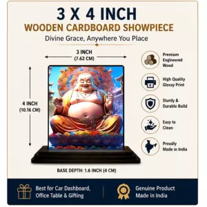 Car Dashboard Budai Wooden Photo Stand 3x4 Inches, Compact & Stylish Spiritual Display For Car, Home & Office (Pack Of 1) (F49318) Car Dashboard Budai Wooden Photo Stand 3x4 Inches, Compact & Stylish Spiritual Display For Car, Home & Office (Pack Of 1) (F49318)