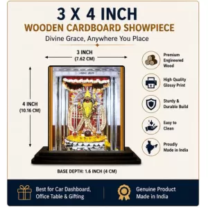 Car Dashboard Kamakshi Wooden Photo Stand 3x4 Inches, Compact & Stylish Spiritual Display For Car, Home & Office (Pack Of 1) (F49321) Car Dashboard Kamakshi Wooden Photo Stand 3x4 Inches, Compact & Stylish Spiritual Display For Car, Home & Office (Pack Of 1) (F49321)