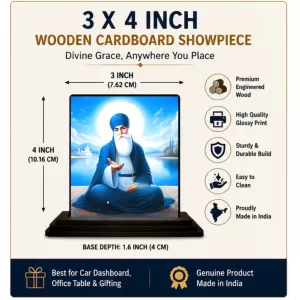 Car Dashboard Guru Nanak Wooden Photo Stand 3x4 Inches, Compact & Stylish Spiritual Display For Car, Home & Office (Pack Of 1) (F49328) Car Dashboard Guru Nanak Wooden Photo Stand 3x4 Inches, Compact & Stylish Spiritual Display For Car, Home & Office (Pack Of 1) (F49328)