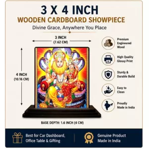 Car Dashboard Narasimha Wooden Photo Stand 3x4 Inches, Compact & Stylish Spiritual Display For Car, Home & Office (Pack Of 1) (F49329) Car Dashboard Narasimha Wooden Photo Stand 3x4 Inches, Compact & Stylish Spiritual Display For Car, Home & Office (Pack Of 1) (F49329)