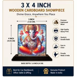 Car Dashboard Ganesha Wooden Photo Stand 3x4 Inches, Compact & Stylish Spiritual Display For Car, Home & Office (Pack Of 1) (F49332) Car Dashboard Ganesha Wooden Photo Stand 3x4 Inches, Compact & Stylish Spiritual Display For Car, Home & Office (Pack Of 1) (F49332)