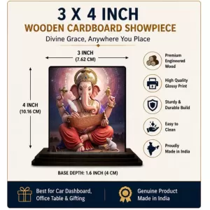 Car Dashboard Ganesha Wooden Photo Stand 3x4 Inches, Compact & Stylish Spiritual Display For Car, Home & Office (Pack Of 1) (F49336) Car Dashboard Ganesha Wooden Photo Stand 3x4 Inches, Compact & Stylish Spiritual Display For Car, Home & Office (Pack Of 1) (F49336)