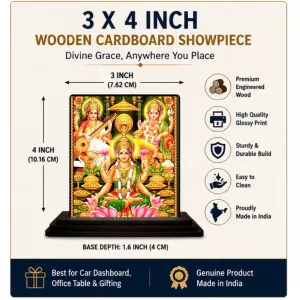 Car Dashboard Lord Ganesha Wooden Photo Stand 3x4 Inches, Compact & Stylish Spiritual Display For Car, Home & Office (Pack Of 1) (F49339) Car Dashboard Lord Ganesha Wooden Photo Stand 3x4 Inches, Compact & Stylish Spiritual Display For Car, Home & Office (Pack Of 1) (F49339)