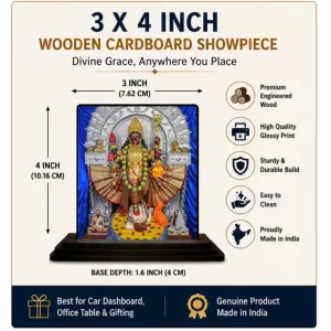 Car Dashboard Goddess Kali Wooden Photo Stand 3x4 Inches, Compact & Stylish Spiritual Display For Car, Home & Office (Pack Of 1) (F49348) Car Dashboard Goddess Kali Wooden Photo Stand 3x4 Inches, Compact & Stylish Spiritual Display For Car, Home & Office (Pack Of 1) (F49348)