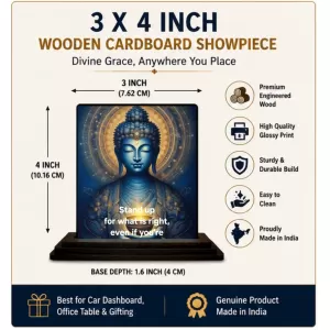 Car Dashboard Buddha Wooden Photo Stand 3x4 Inches, Compact & Stylish Spiritual Display For Car, Home & Office (Pack Of 1) (F49349) Car Dashboard Buddha Wooden Photo Stand 3x4 Inches, Compact & Stylish Spiritual Display For Car, Home & Office (Pack Of 1) (F49349)