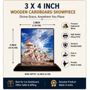 Car Dashboard Krishna Wooden Photo Stand 3x4 Inches, Compact & Stylish Spiritual Display For Car, Home & Office (Pack Of 1) (F49352) Car Dashboard Krishna Wooden Photo Stand 3x4 Inches, Compact & Stylish Spiritual Display For Car, Home & Office (Pack Of 1) (F49352)
