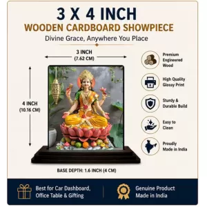 Car Dashboard Lord Ganesha Wooden Photo Stand 3x4 Inches, Compact & Stylish Spiritual Display For Car, Home & Office (Pack Of 1) (F49354) Car Dashboard Lord Ganesha Wooden Photo Stand 3x4 Inches, Compact & Stylish Spiritual Display For Car, Home & Office (Pack Of 1) (F49354)