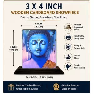 Car Dashboard Buddha Wooden Photo Stand 3x4 Inches, Compact & Stylish Spiritual Display For Car, Home & Office (Pack Of 1) (F49358) Car Dashboard Buddha Wooden Photo Stand 3x4 Inches, Compact & Stylish Spiritual Display For Car, Home & Office (Pack Of 1) (F49358)