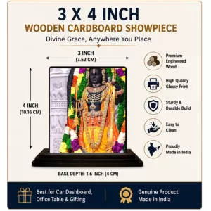 Car Dashboard Ram Wooden Photo Stand 3x4 Inches, Compact & Stylish Spiritual Display For Car, Home & Office (Pack Of 1) (F49359) Car Dashboard Ram Wooden Photo Stand 3x4 Inches, Compact & Stylish Spiritual Display For Car, Home & Office (Pack Of 1) (F49359)