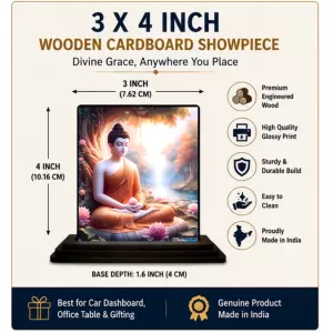Car Dashboard Buddha Wooden Photo Stand 3x4 Inches, Compact & Stylish Spiritual Display For Car, Home & Office (Pack Of 1) (F49360) Car Dashboard Buddha Wooden Photo Stand 3x4 Inches, Compact & Stylish Spiritual Display For Car, Home & Office (Pack Of 1) (F49360)