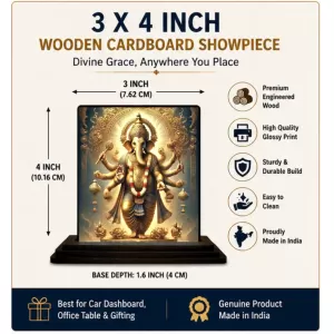 Car Dashboard Ganesha Wooden Photo Stand 3x4 Inches, Compact & Stylish Spiritual Display For Car, Home & Office (Pack Of 1) (F49370) Car Dashboard Ganesha Wooden Photo Stand 3x4 Inches, Compact & Stylish Spiritual Display For Car, Home & Office (Pack Of 1) (F49370)