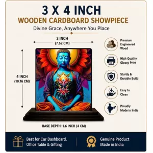 Car Dashboard Buddha Wooden Photo Stand 3x4 Inches, Compact & Stylish Spiritual Display For Car, Home & Office (Pack Of 1) (F49375) Car Dashboard Buddha Wooden Photo Stand 3x4 Inches, Compact & Stylish Spiritual Display For Car, Home & Office (Pack Of 1) (F49375)