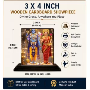 Car Dashboard Lakshmi And Vishnu Wooden Photo Stand 3x4 Inches, Compact & Stylish Spiritual Display For Car, Home & Office (Pack Of 1) (F49381) Car Dashboard Lakshmi And Vishnu Wooden Photo Stand 3x4 Inches, Compact & Stylish Spiritual Display For Car, Home & Office (Pack Of 1) (F49381)