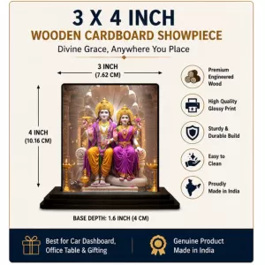 Car Dashboard Radha Krishna Wooden Photo Stand 3x4 Inches, Compact & Stylish Spiritual Display For Car, Home & Office (Pack Of 1) (F49382) Car Dashboard Radha Krishna Wooden Photo Stand 3x4 Inches, Compact & Stylish Spiritual Display For Car, Home & Office (Pack Of 1) (F49382)