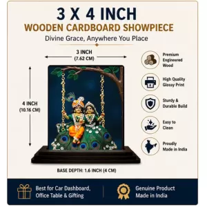 Car Dashboard Radha Krishna Wooden Photo Stand 3x4 Inches, Compact & Stylish Spiritual Display For Car, Home & Office (Pack Of 1) (F49392) Car Dashboard Radha Krishna Wooden Photo Stand 3x4 Inches, Compact & Stylish Spiritual Display For Car, Home & Office (Pack Of 1) (F49392)