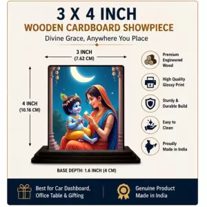 Car Dashboard Krishna And Yashoda Wooden Photo Stand 3x4 Inches, Compact & Stylish Spiritual Display For Car, Home & Office (Pack Of 1) (F49393) Car Dashboard Krishna And Yashoda Wooden Photo Stand 3x4 Inches, Compact & Stylish Spiritual Display For Car, Home & Office (Pack Of 1) (F49393)