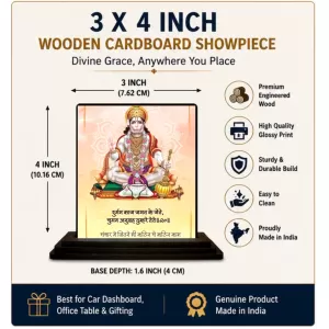 Car Dashboard Hanuman Wooden Photo Stand 3x4 Inches, Compact & Stylish Spiritual Display For Car, Home & Office (Pack Of 1) (F49416) Car Dashboard Hanuman Wooden Photo Stand 3x4 Inches, Compact & Stylish Spiritual Display For Car, Home & Office (Pack Of 1) (F49416)