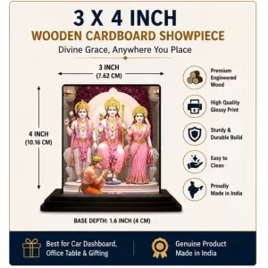 Car Dashboard Ram Darbar Wooden Photo Stand 3x4 Inches, Compact & Stylish Spiritual Display For Car, Home & Office (Pack Of 1) (F49421) Car Dashboard Ram Darbar Wooden Photo Stand 3x4 Inches, Compact & Stylish Spiritual Display For Car, Home & Office (Pack Of 1) (F49421)