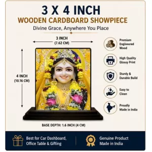 Car Dashboard Radha Krishna Wooden Photo Stand 3x4 Inches, Compact & Stylish Spiritual Display For Car, Home & Office (Pack Of 1) (F49440) Car Dashboard Radha Krishna Wooden Photo Stand 3x4 Inches, Compact & Stylish Spiritual Display For Car, Home & Office (Pack Of 1) (F49440)