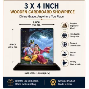 Car Dashboard Krishna Wooden Photo Stand 3x4 Inches, Compact & Stylish Spiritual Display For Car, Home & Office (Pack Of 1) (F49448) Car Dashboard Krishna Wooden Photo Stand 3x4 Inches, Compact & Stylish Spiritual Display For Car, Home & Office (Pack Of 1) (F49448)