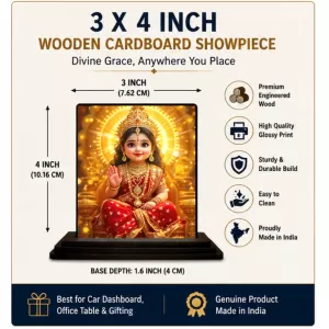 Car Dashboard Lakshmi Wooden Photo Stand 3x4 Inches, Compact & Stylish Spiritual Display For Car, Home & Office (Pack Of 1) (F49458) Car Dashboard Lakshmi Wooden Photo Stand 3x4 Inches, Compact & Stylish Spiritual Display For Car, Home & Office (Pack Of 1) (F49458)