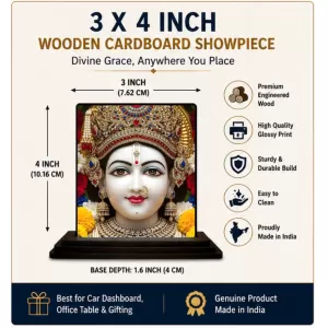 Car Dashboard Goddess Lakshmi Wooden Photo Stand 3x4 Inches, Compact & Stylish Spiritual Display For Car, Home & Office (Pack Of 1) (F49459) Car Dashboard Goddess Lakshmi Wooden Photo Stand 3x4 Inches, Compact & Stylish Spiritual Display For Car, Home & Office (Pack Of 1) (F49459)