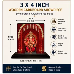 Car Dashboard Ganesha Wooden Photo Stand 3x4 Inches, Compact & Stylish Spiritual Display For Car, Home & Office (Pack Of 1) (F49464) Car Dashboard Ganesha Wooden Photo Stand 3x4 Inches, Compact & Stylish Spiritual Display For Car, Home & Office (Pack Of 1) (F49464)