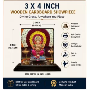 Car Dashboard Ganesha Wooden Photo Stand 3x4 Inches, Compact & Stylish Spiritual Display For Car, Home & Office (Pack Of 1) (F49467) Car Dashboard Ganesha Wooden Photo Stand 3x4 Inches, Compact & Stylish Spiritual Display For Car, Home & Office (Pack Of 1) (F49467)