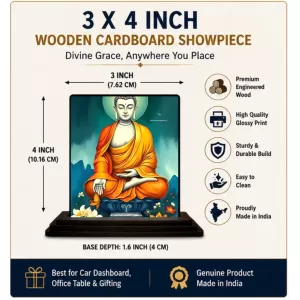 Car Dashboard Buddha Wooden Photo Stand 3x4 Inches, Compact & Stylish Spiritual Display For Car, Home & Office (Pack Of 1) (F49480) Car Dashboard Buddha Wooden Photo Stand 3x4 Inches, Compact & Stylish Spiritual Display For Car, Home & Office (Pack Of 1) (F49480)