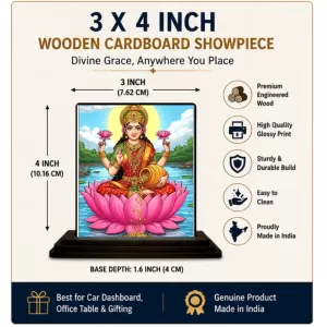 Car Dashboard Lakshmi Wooden Photo Stand 3x4 Inches, Compact & Stylish Spiritual Display For Car, Home & Office (Pack Of 1) (F49485) Car Dashboard Lakshmi Wooden Photo Stand 3x4 Inches, Compact & Stylish Spiritual Display For Car, Home & Office (Pack Of 1) (F49485)