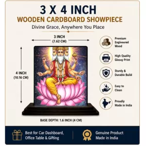 Car Dashboard Brahma Wooden Photo Stand 3x4 Inches, Compact & Stylish Spiritual Display For Car, Home & Office (Pack Of 1) (F49486) Car Dashboard Brahma Wooden Photo Stand 3x4 Inches, Compact & Stylish Spiritual Display For Car, Home & Office (Pack Of 1) (F49486)