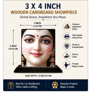 Car Dashboard Goddess Lakshmi Wooden Photo Stand 3x4 Inches, Compact & Stylish Spiritual Display For Car, Home & Office (Pack Of 1) (F49507) Car Dashboard Goddess Lakshmi Wooden Photo Stand 3x4 Inches, Compact & Stylish Spiritual Display For Car, Home & Office (Pack Of 1) (F49507)