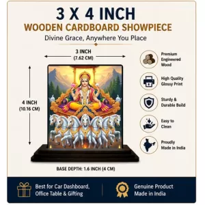 Car Dashboard Surya Wooden Photo Stand 3x4 Inches, Compact & Stylish Spiritual Display For Car, Home & Office (Pack Of 1) (F49515) Car Dashboard Surya Wooden Photo Stand 3x4 Inches, Compact & Stylish Spiritual Display For Car, Home & Office (Pack Of 1) (F49515)