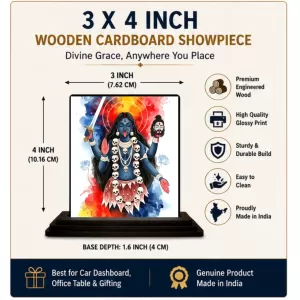 Car Dashboard Kali Wooden Photo Stand 3x4 Inches, Compact & Stylish Spiritual Display For Car, Home & Office (Pack Of 1) (F49524) Car Dashboard Kali Wooden Photo Stand 3x4 Inches, Compact & Stylish Spiritual Display For Car, Home & Office (Pack Of 1) (F49524)