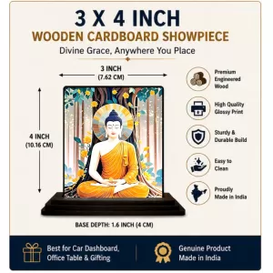 Car Dashboard Buddha Wooden Photo Stand 3x4 Inches, Compact & Stylish Spiritual Display For Car, Home & Office (Pack Of 1) (F49525) Car Dashboard Buddha Wooden Photo Stand 3x4 Inches, Compact & Stylish Spiritual Display For Car, Home & Office (Pack Of 1) (F49525)