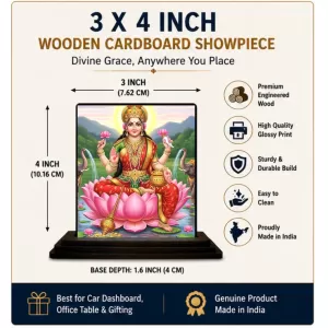 Car Dashboard Lakshmi Wooden Photo Stand 3x4 Inches, Compact & Stylish Spiritual Display For Car, Home & Office (Pack Of 1) (F49543) Car Dashboard Lakshmi Wooden Photo Stand 3x4 Inches, Compact & Stylish Spiritual Display For Car, Home & Office (Pack Of 1) (F49543)