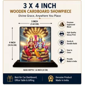 Car Dashboard Lord Ganesha And Lord Vishnu Wooden Photo Stand 3x4 Inches, Compact & Stylish Spiritual Display For Car, Home & Office (Pack Of 1) (F49568) Car Dashboard Lord Ganesha And Lord Vishnu Wooden Photo Stand 3x4 Inches, Compact & Stylish Spiritual Display For Car, Home & Office (Pack Of 1) (F49568)