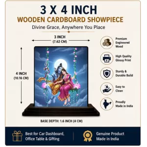 Car Dashboard Lord Shiva Wooden Photo Stand 3x4 Inches, Compact & Stylish Spiritual Display For Car, Home & Office (Pack Of 1) (F49592) Car Dashboard Lord Shiva Wooden Photo Stand 3x4 Inches, Compact & Stylish Spiritual Display For Car, Home & Office (Pack Of 1) (F49592)
