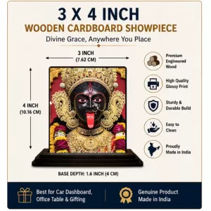 Car Dashboard Goddess Kali Wooden Photo Stand 3x4 Inches, Compact & Stylish Spiritual Display For Car, Home & Office (Pack Of 1) (F49594) Car Dashboard Goddess Kali Wooden Photo Stand 3x4 Inches, Compact & Stylish Spiritual Display For Car, Home & Office (Pack Of 1) (F49594)