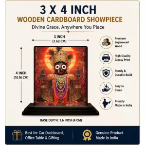 Car Dashboard Kali Wooden Photo Stand  3x4 Inches, Compact & Stylish Spiritual Display For Car, Home & Office (Pack Of 1) (F49596)