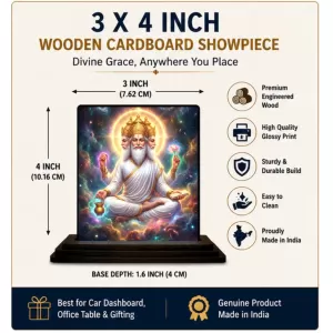 Car Dashboard Lord Brahma Wooden Photo Stand 3x4 Inches, Compact & Stylish Spiritual Display For Car, Home & Office (Pack Of 1) (F49603) Car Dashboard Lord Brahma Wooden Photo Stand 3x4 Inches, Compact & Stylish Spiritual Display For Car, Home & Office (Pack Of 1) (F49603)